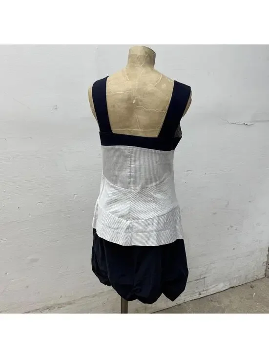 Vintage La Mode Est À Vous Avant-Garde Pinstripe Bubble Mini Dress - Picture 6 of 8